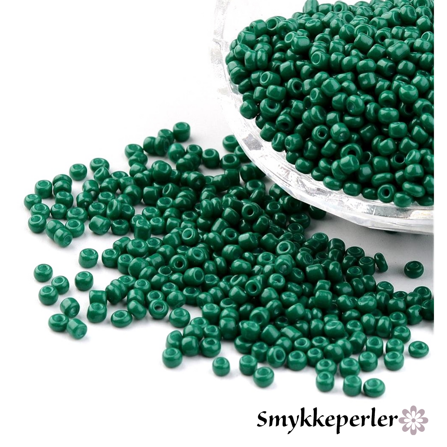 Seed beads teal opaque. Ca. 3 mm.